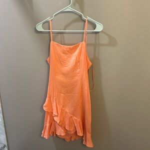 Wyonnah Back Tie Ruffle Mini Dress - Medium NWT Coral